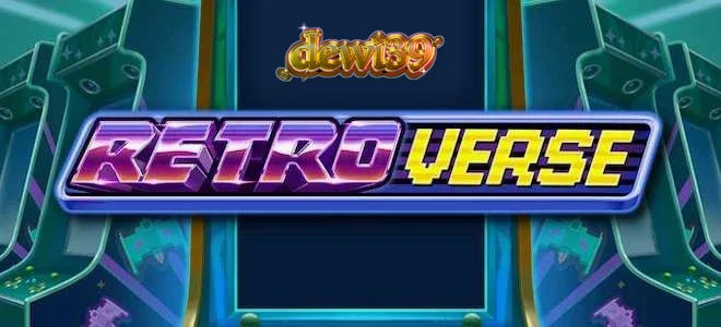 Tampilan visual game slot RetroVerse dengan elemen arcade yang futuristik.